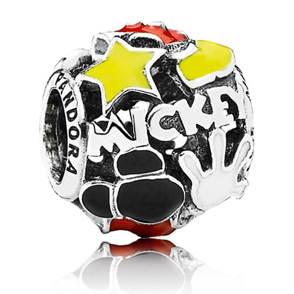 NIB Authentic PANDORA Disney Park Exclusive MICKEY MANIA Body Parts CHARM Silver